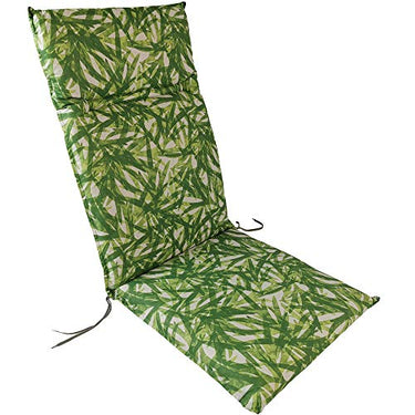 Kettler Hochlehner Auflage für Gartenstühle 120x48 cm Dessin 931 Grün - Palmenmotiv - 6cm Dicke Polsterauflage mit Befestigungskordeln und Halteband im Sale